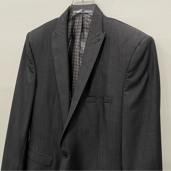 Ben Sherman Camden Tailored Skinny Fit Grey Wool Blazer Jacket Suiting 40R - Picture 2 of 8